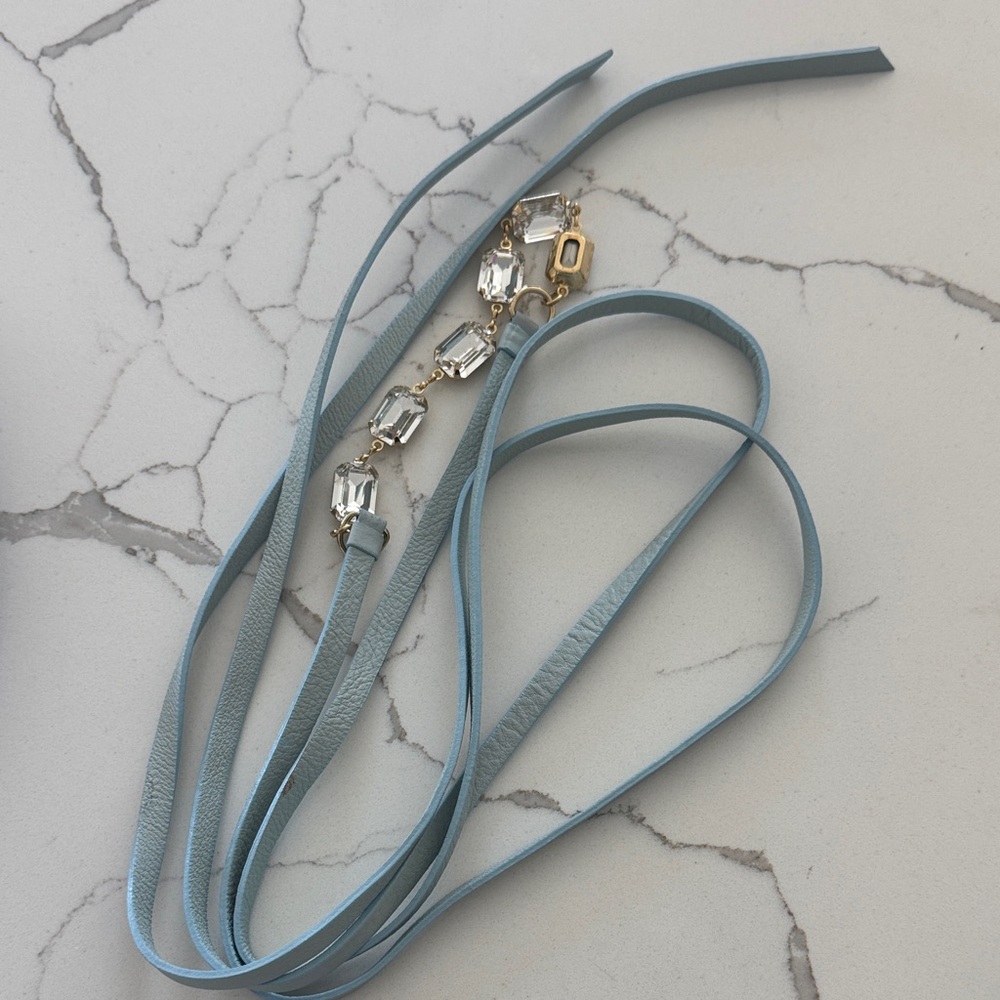Light Blue Leather belt